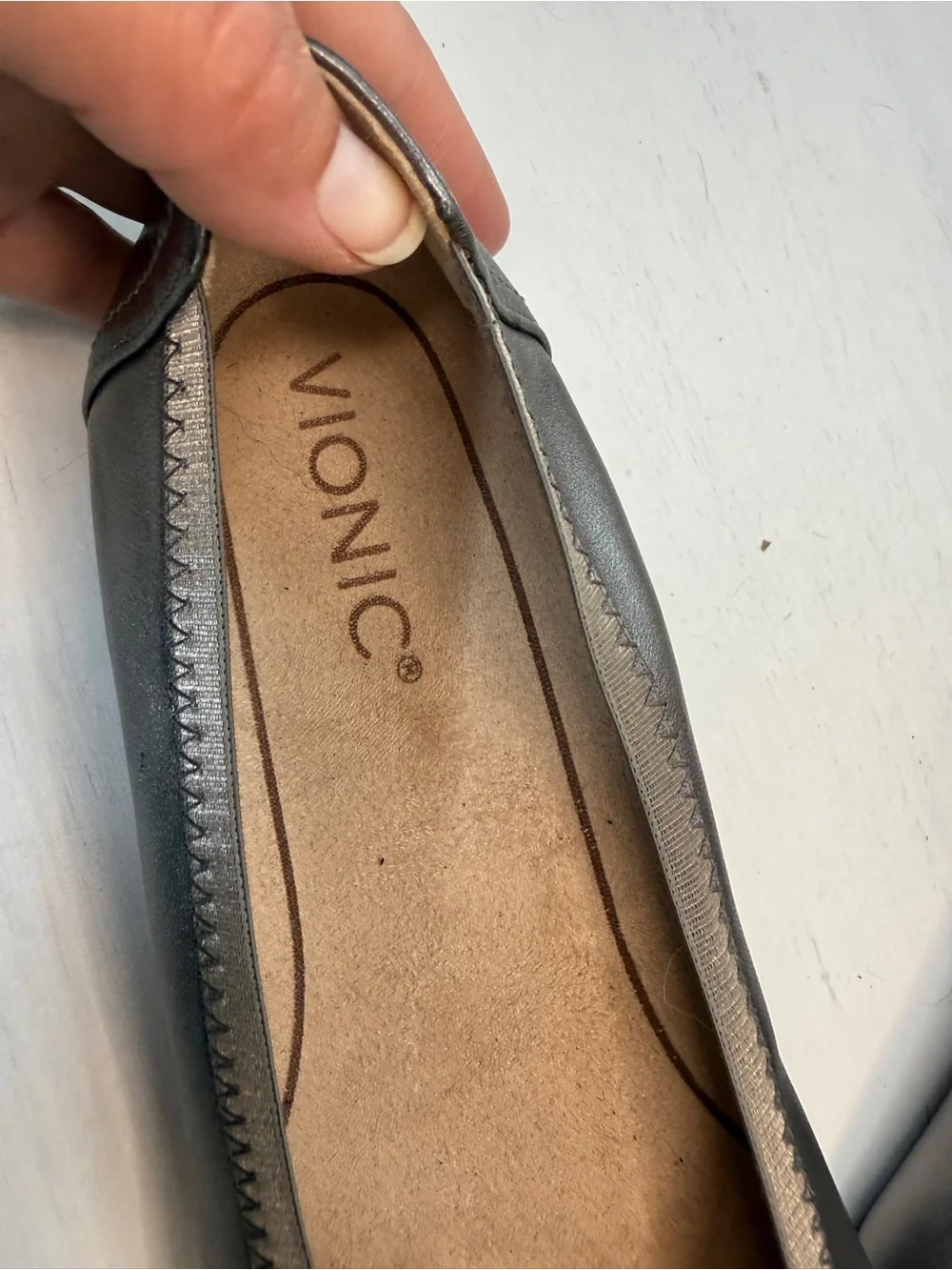 Vionic Spark Caroll Classic Ballet Flat Metallic Women’s Shoes Size 7